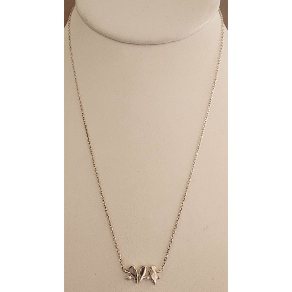 925 Silver Three Birds Pendant Necklace 16" - Picture 2 of 7